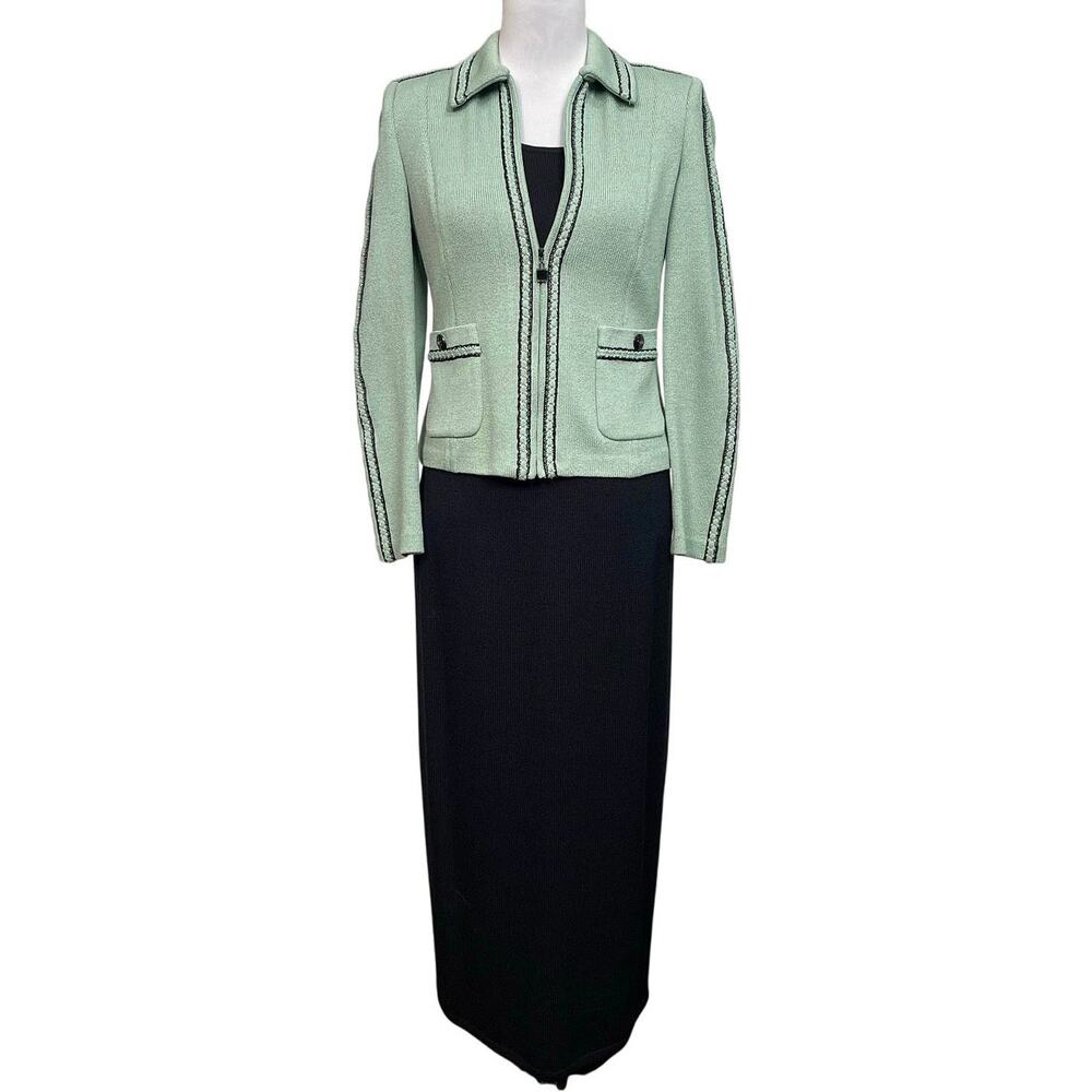 EUC - Vintage St. John Collection Pistachio Green Knit Jacket